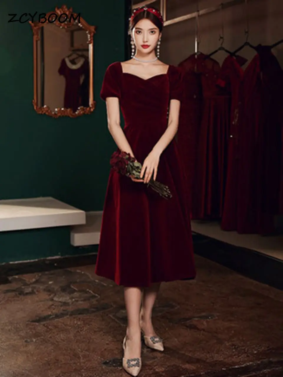 Burgundy Vintage 2022 Evening Dress Short Sleeves Sweetheart A-Line Empire Ankle-length Simple New Party Formal Dresses Woman
Burgundy Vintage 2022 Evening Dress Short Sleeves Sweetheart A-Line Empire Ankle-length Simple New Party Formal Dresses Woman
