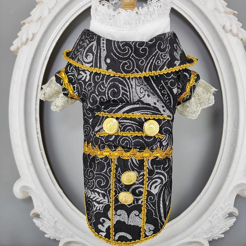 Handmade Handsome Pet Jacket Suit for Dogs Lace Cuff Two-Piece European Palace Prince Wedding Costume Holiday Party Outfit
Handmade Handsome Pet Jacket Suit for Dogs Lace Cuff Two-Piece European Palace Prince Wedding Costume Holiday Party Outfit
