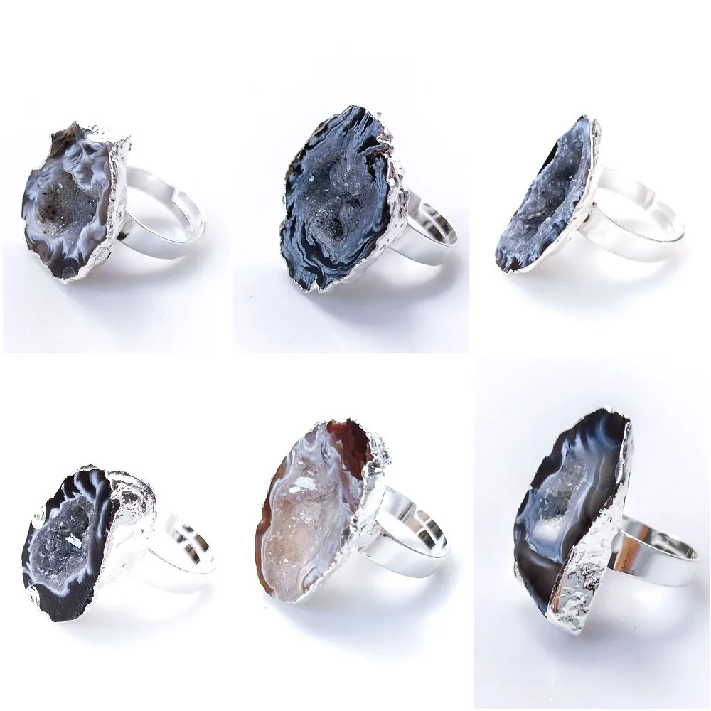 Charming Natural Stone Irregular Raw Agate Geode Adjustable Gold-plated Silver-plated Rings Jewelry Gift Accessory Materials
Charming Natural Stone Irregular Raw Agate Geode Adjustable Gold-plated Silver-plated Rings Jewelry Gift Accessory Materials
