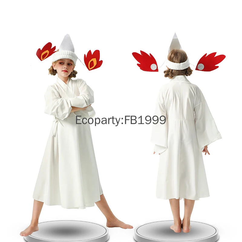New Kids Halloween Lovely Ghost Costume Yuan Xiangqin Cosplay Cute Ghost Robe with Headwear Children Stage Performance Outfits
New Kids Halloween Lovely Ghost Costume Yuan Xiangqin Cosplay Cute Ghost Robe with Headwear Children Stage Performance Outfits