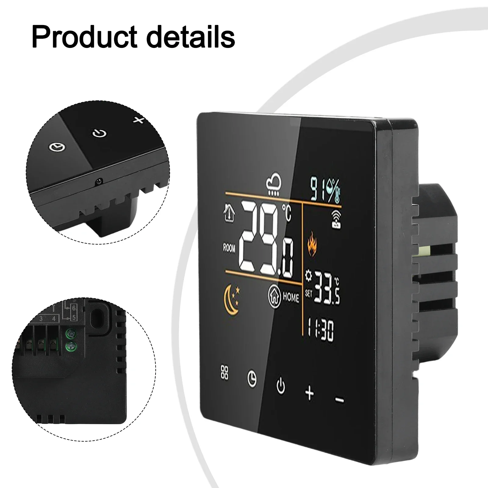 For Tuya Compatible WiFi Thermostat And Hygrometer With Intelligent Scheduling And Temperature Protection Functions
For Tuya Compatible WiFi Thermostat And Hygrometer With Intelligent Scheduling And Temperature Protection Functions