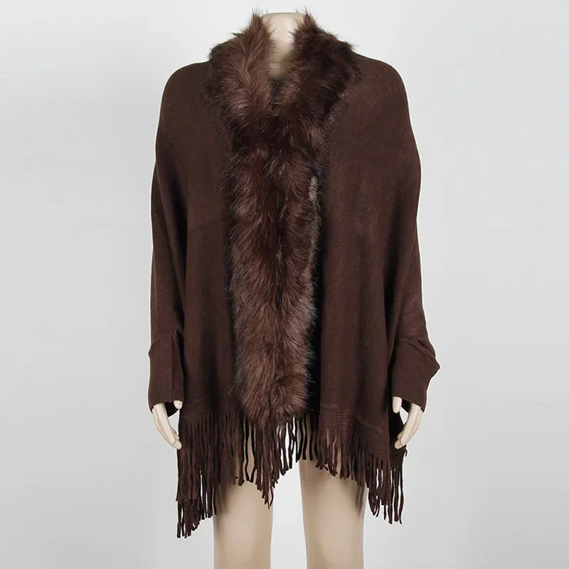 Autumn Winter Imitation Wool Collar Knitting Shawl Imitation Cardigan Shawl Poncho Fashionable Upscale Capes Coffee Cloaks
Autumn Winter Imitation Wool Collar Knitting Shawl Imitation Cardigan Shawl Poncho Fashionable Upscale Capes Coffee Cloaks