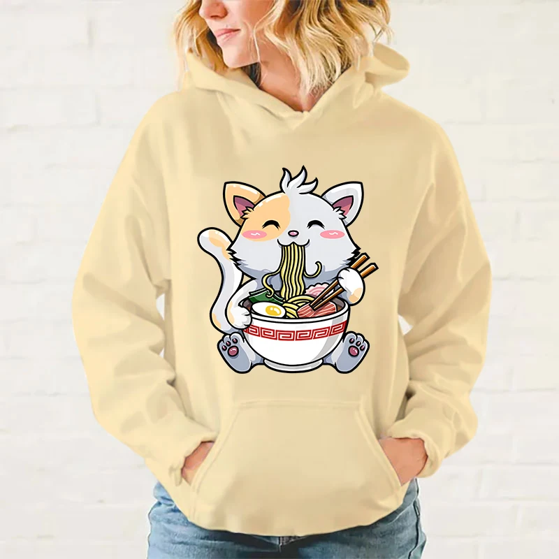 Cute Cat Ramen Printing Hoodies Loose Sweatshirt Women Men Personality Long Sleeve Casual Tops
Cute Cat Ramen Printing Hoodies Loose Sweatshirt Women Men Personality Long Sleeve Casual Tops