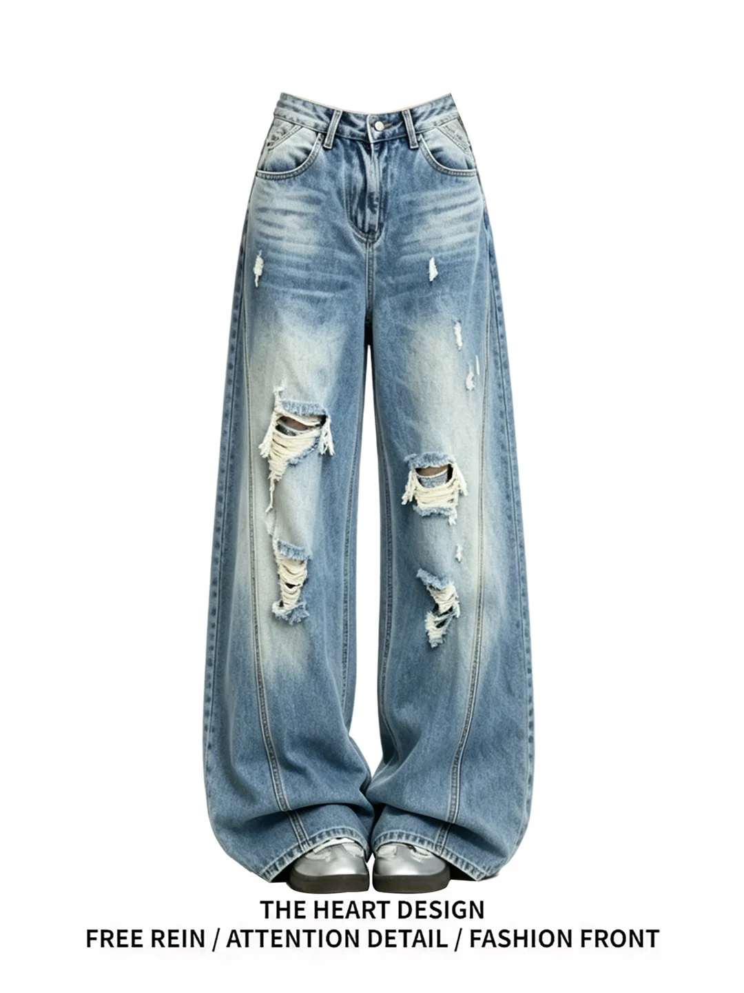 American Retro Blue Hole Wide Leg Denim Jeans Summer New Fashion High Waist Slim Straight Floor-Length Pants
American Retro Blue Hole Wide Leg Denim Jeans Summer New Fashion High Waist Slim Straight Floor-Length Pants