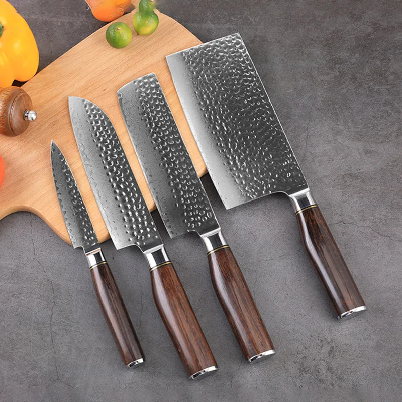 RHON 4PCS Kitchen Knives Set Forged Hammer VG10 Damascus Steel Wooden Handle Chinese Cleaver Meat Santoku Slicing Nakiri Knife
RHON 4PCS Kitchen Knives Set Forged Hammer VG10 Damascus Steel Wooden Handle Chinese Cleaver Meat Santoku Slicing Nakiri Knife