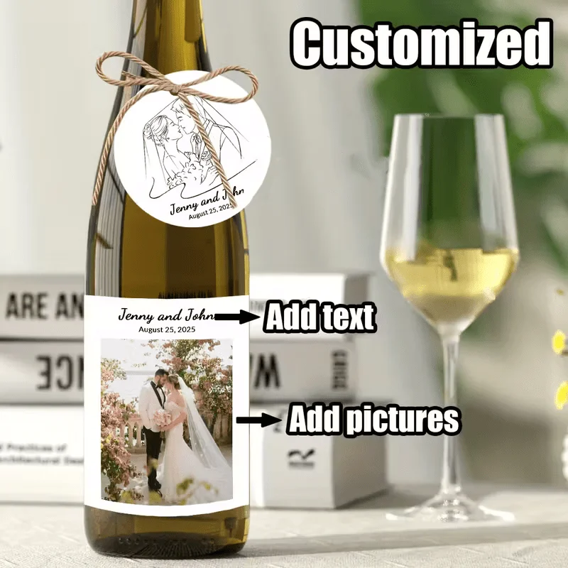 Customized wedding, Valentine's Day, and anniversary wine bottle labels, personalized with photos and dates. Party birthday gift
Customized wedding, Valentine's Day, and anniversary wine bottle labels, personalized with photos and dates. Party birthday gift