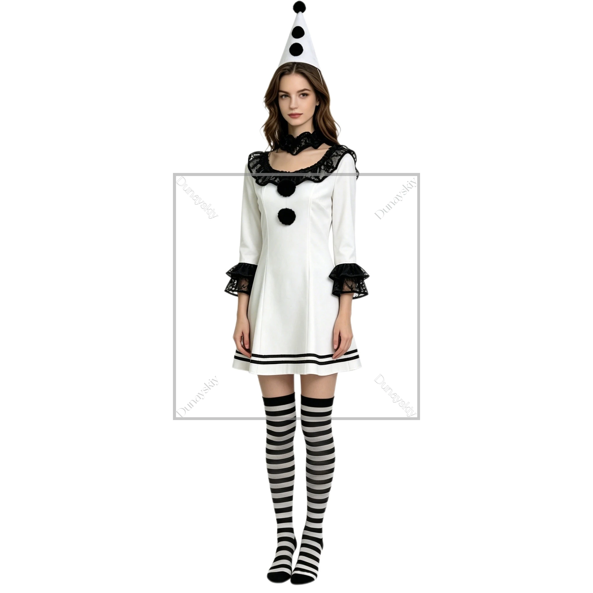 Terrifier Clown Lace Dress Cosplay Costume Movie Character Halloween Party Masquerade Performance Clothing For Women
Terrifier Clown Lace Dress Cosplay Costume Movie Character Halloween Party Masquerade Performance Clothing For Women