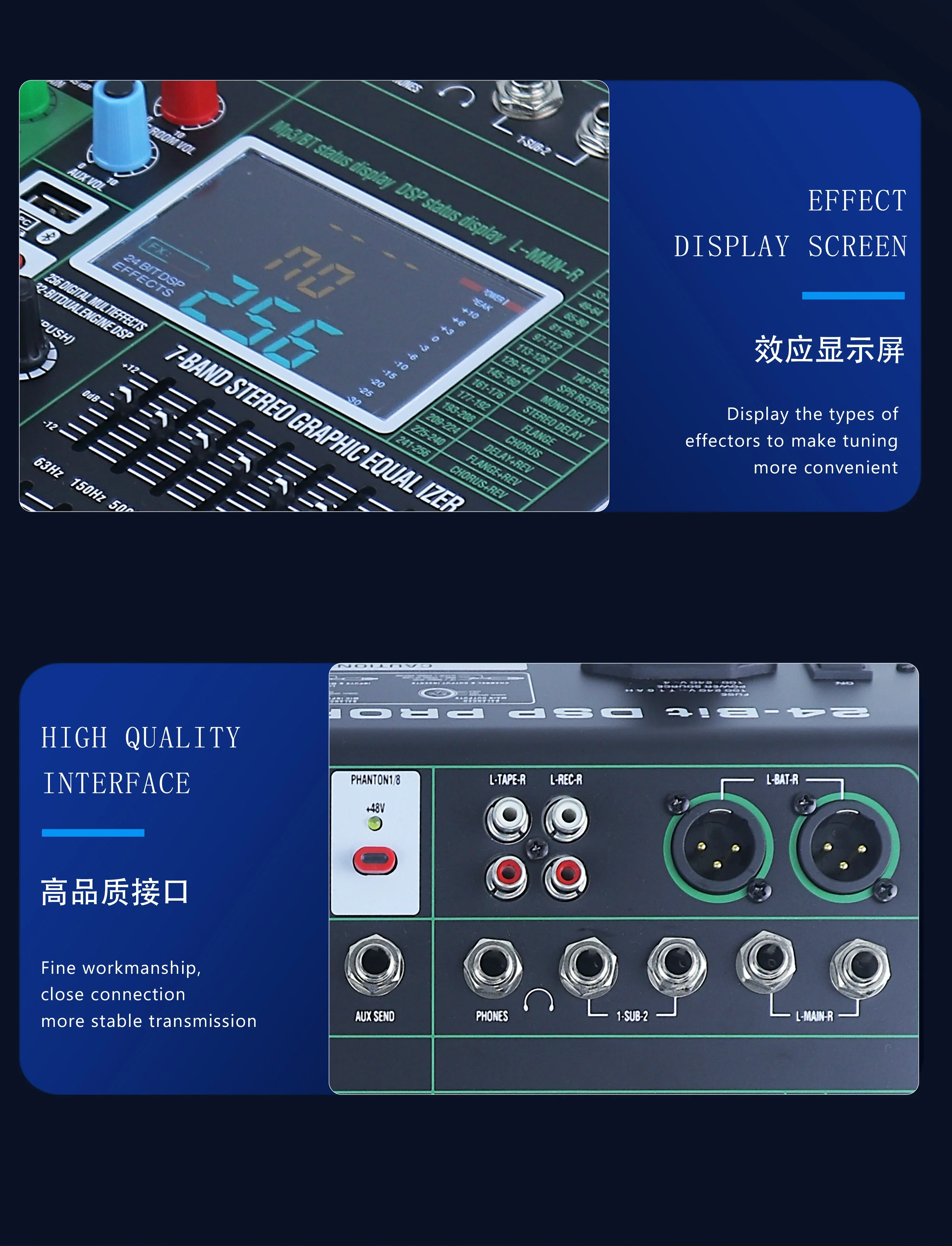GAX-DX8 8-канальный аудиомикшер: 256 DSP-эффектов, двусторонние светодиодные фонари, оптовый заказ, поддерживаемый для аудиопроектов
GAX-DX8 8-канальный аудиомикшер: 256 DSP-эффектов, двусторонние светодиодные фонари, оптовый заказ, поддерживаемый для аудиопроектов