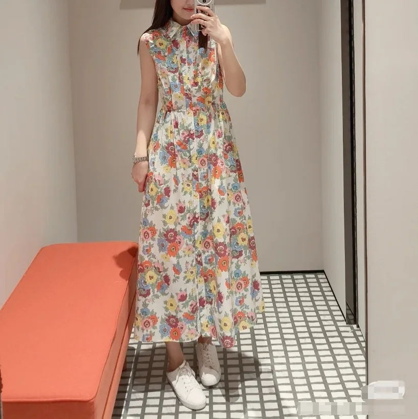 Withered French Vacation Style Romantic Color Retro Pure Cotton Printed Sleeveless Shirt Dress Elegant Party Dresses
Withered French Vacation Style Romantic Color Retro Pure Cotton Printed Sleeveless Shirt Dress Elegant Party Dresses