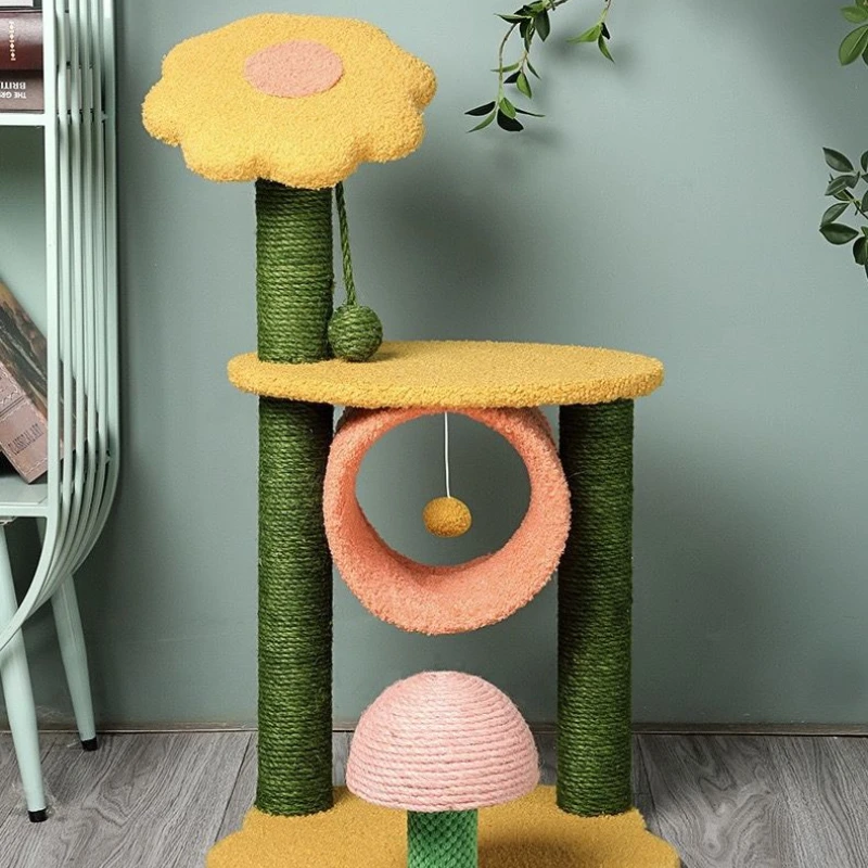 Cat Tree Double-layer Cat Sunflower Climbing Tree with Tunnel Three Scratching Post Dangling Ball for Indoor Cats Pet Products
Cat Tree Double-layer Cat Sunflower Climbing Tree with Tunnel Three Scratching Post Dangling Ball for Indoor Cats Pet Products