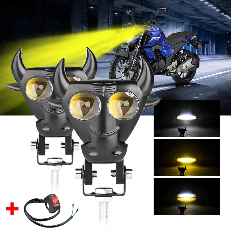 Bull Head Design Motorcycle Spotlights Dual Color LED Headlight With Switch 12V Fog Lamp Running Lights For Motorcycle Truck ATV
Bull Head Design Motorcycle Spotlights Dual Color LED Headlight With Switch 12V Fog Lamp Running Lights For Motorcycle Truck ATV