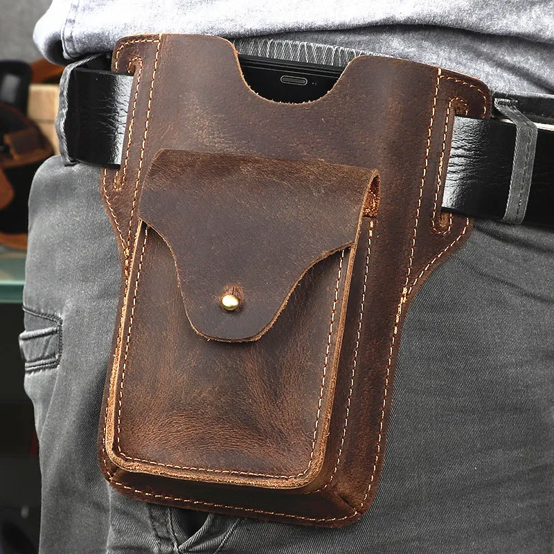 Vintage Style Genuine Mad Leather Mobile Phone Bag Portable Sports Bag Cigarette Box Bag Waist Bag Casual Leisure
Vintage Style Genuine Mad Leather Mobile Phone Bag Portable Sports Bag Cigarette Box Bag Waist Bag Casual Leisure