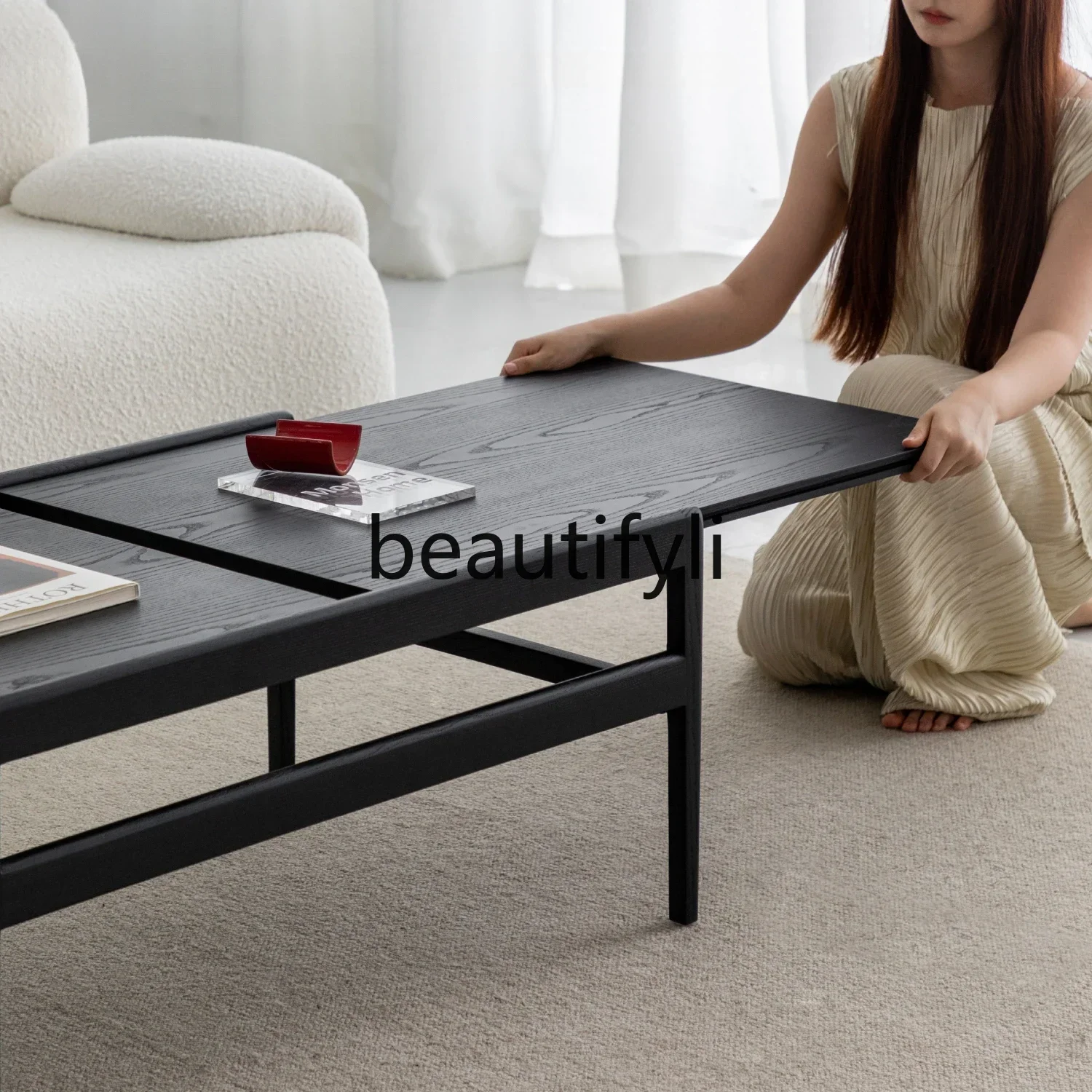 xzzOriginal black coffee table dining table dual-purpose two-in-one double-layer retractable ash wood sticker leather retro
xzzOriginal black coffee table dining table dual-purpose two-in-one double-layer retractable ash wood sticker leather retro