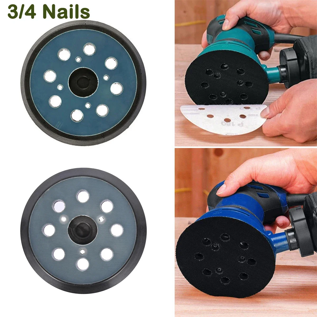 125mm 5 Inch Sander Pad 8-Holes 3/4 Nails Backing Sanding Disc Pad Hook Loop Sanding Pads for Electric Orbital Sander Polishing
125mm 5 Inch Sander Pad 8-Holes 3/4 Nails Backing Sanding Disc Pad Hook Loop Sanding Pads for Electric Orbital Sander Polishing