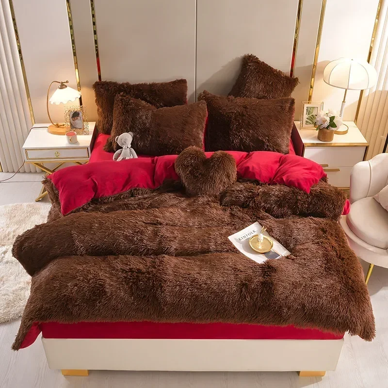 Winter four piece set of plush, thickened and warm mink, crystal long plush, flannel, 3/4pcs bedding
Winter four piece set of plush, thickened and warm mink, crystal long plush, flannel, 3/4pcs bedding
