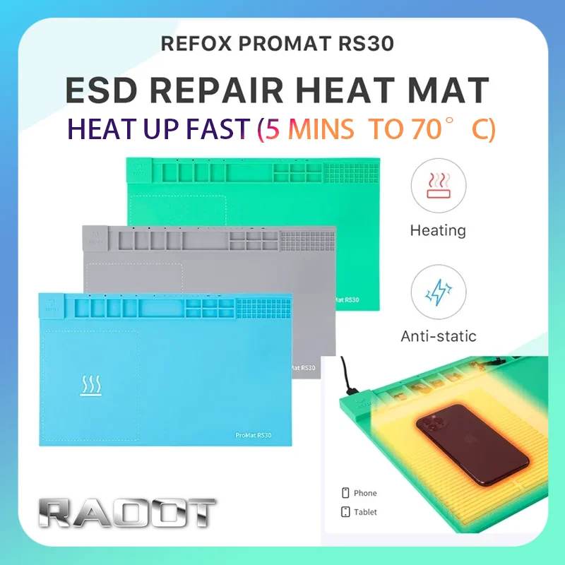 REFOX RS30 ESD ремонтный тепловой коврик, противоскользящий силиконовый коврик, изоляционный магнитный коврик для технического обслуживания, ремонт планшетов и планшетов
REFOX RS30 ESD ремонтный тепловой коврик, противоскользящий силиконовый коврик, изоляционный магнитный коврик для технического обслуживания, ремонт планшетов и планшетов