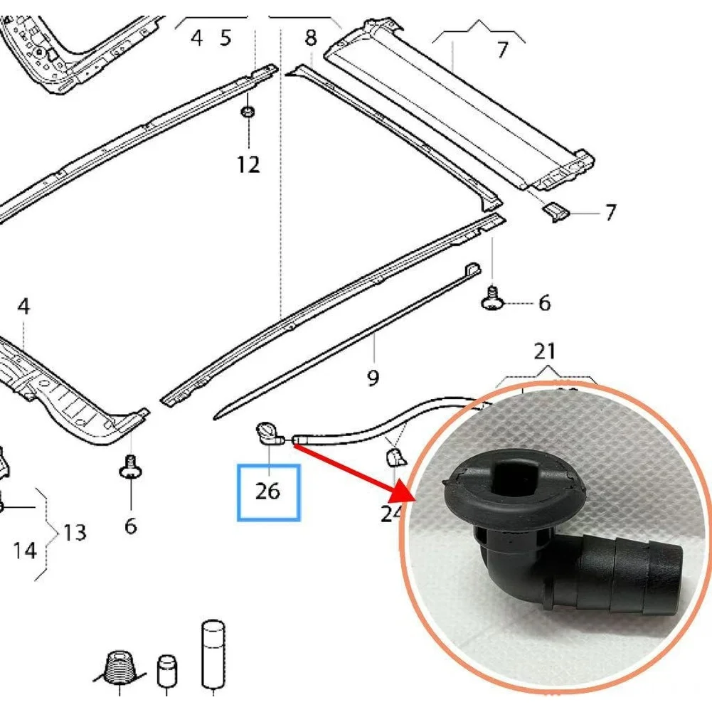 Auto Roof Drain Part Sunroof Drain Hose Connector Restores Water Flow Secure Connection Direct Replacement Design
Auto Roof Drain Part Sunroof Drain Hose Connector Restores Water Flow Secure Connection Direct Replacement Design