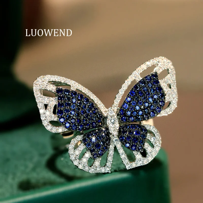 Кольца LUOWEND из 100% белого золота 18 карат, женские элегантные кольца в форме бабочки, роскошное кольцо с бриллиантом и натуральным сапфиром/кулон, ювелирные изделия для вечеринок
Кольца LUOWEND из 100% белого золота 18 карат, женские элегантные кольца в форме бабочки, роскошное кольцо с бриллиантом и натуральным сапфиром/кулон, ювелирные изделия для вечеринок