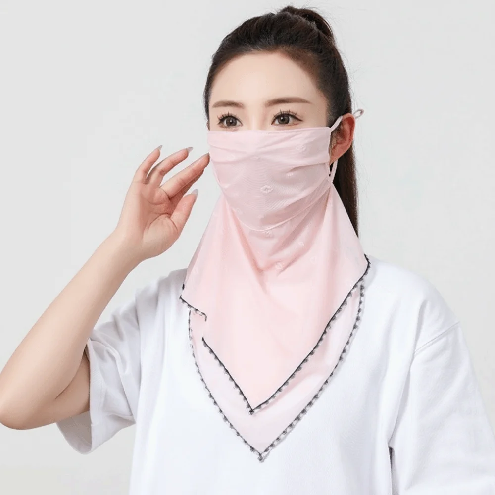 Simple Elastic Ice Silk Mask Thin Lace Triangular Scarf Face Scarves Neck Wrap Cover Sunscreen Veil Women
Simple Elastic Ice Silk Mask Thin Lace Triangular Scarf Face Scarves Neck Wrap Cover Sunscreen Veil Women