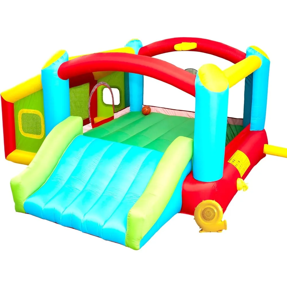 Bounce House, Inflatable Bouncer With Air Blower, Kids Slide Jumping Castle With Slide, Ball Pit And Dart Target Game, 143x137x6
Bounce House, Inflatable Bouncer With Air Blower, Kids Slide Jumping Castle With Slide, Ball Pit And Dart Target Game, 143x137x6