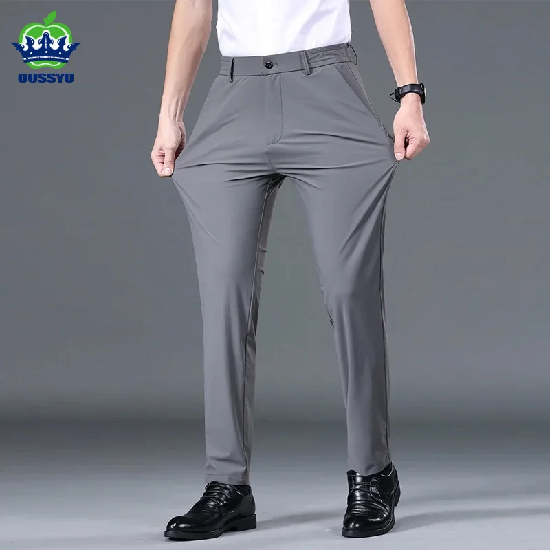 High Quality Summer Thin High Stretch Trousers Men Business Elastic Waist Classic Black Gray Blue Brand Casual Suit Pants Male
High Quality Summer Thin High Stretch Trousers Men Business Elastic Waist Classic Black Gray Blue Brand Casual Suit Pants Male