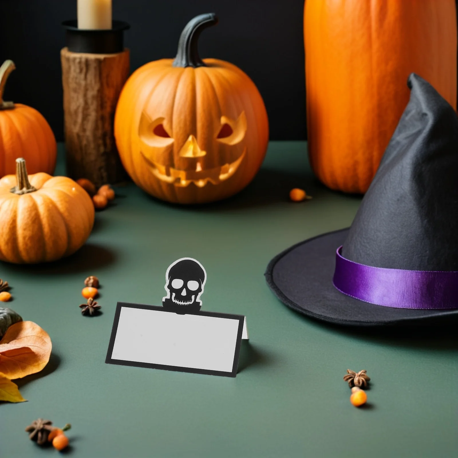 48Pcs Halloween Table Place Cards Pumpkin Spider Ghost Skull Gothic Place Card Holders Dinner Seating Table Name Cards
48Pcs Halloween Table Place Cards Pumpkin Spider Ghost Skull Gothic Place Card Holders Dinner Seating Table Name Cards