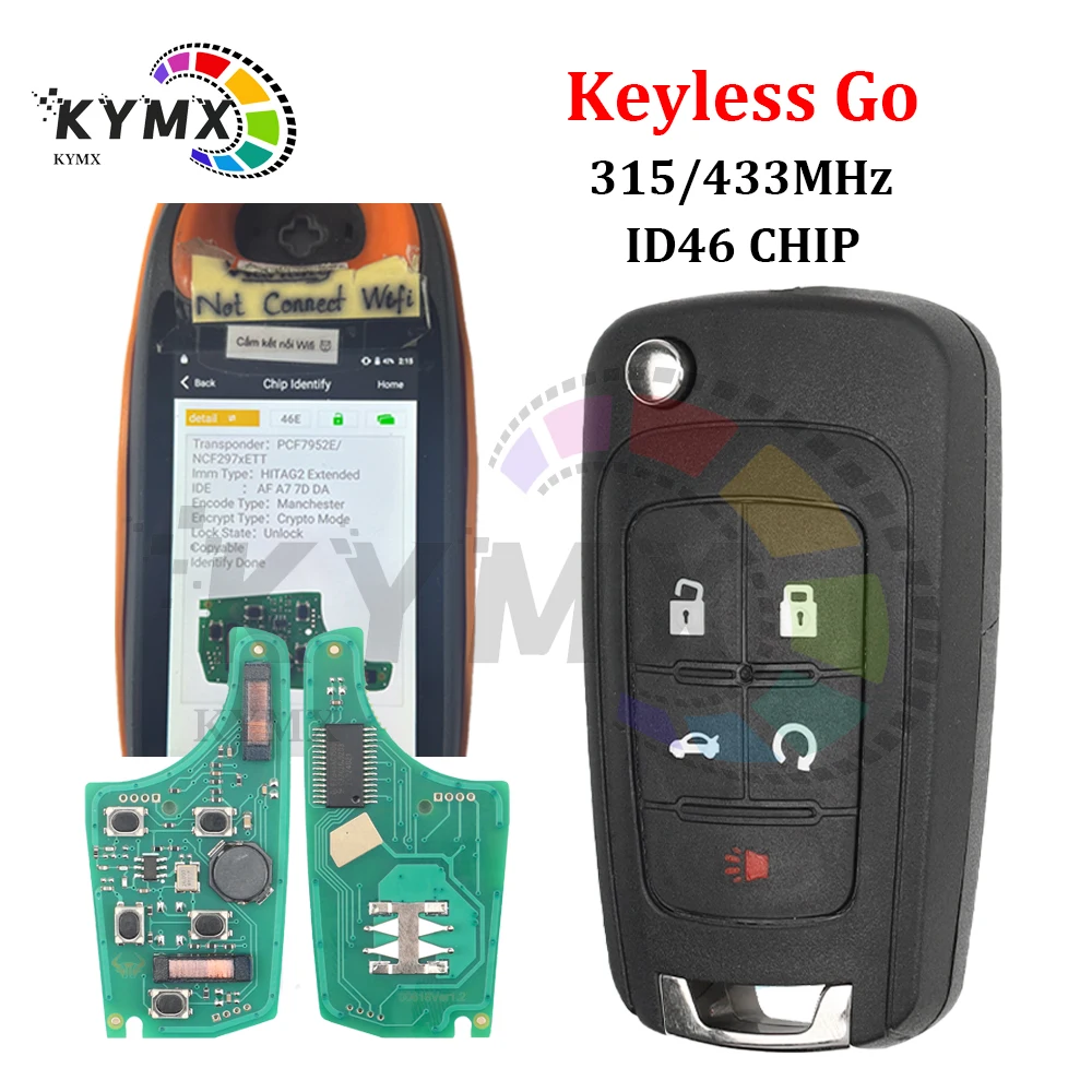 KYMX For Chevrolet Cruze Malibu Impala Orlando Regal Opel Buick Keyless Go Smart Flip Remote Card Key 315/433MHz ID46 PCF7952E
KYMX For Chevrolet Cruze Malibu Impala Orlando Regal Opel Buick Keyless Go Smart Flip Remote Card Key 315/433MHz ID46 PCF7952E