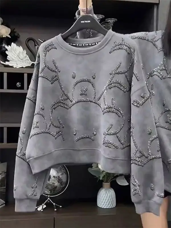 Heavy Duty Rhinestone round Neck Sweatshirt Women's Loose Long Sleeve Spring Autumn New Style Korean Version Age Reduction De...
Heavy Duty Rhinestone round Neck Sweatshirt Women's Loose Long Sleeve Spring Autumn New Style Korean Version Age Reduction De...