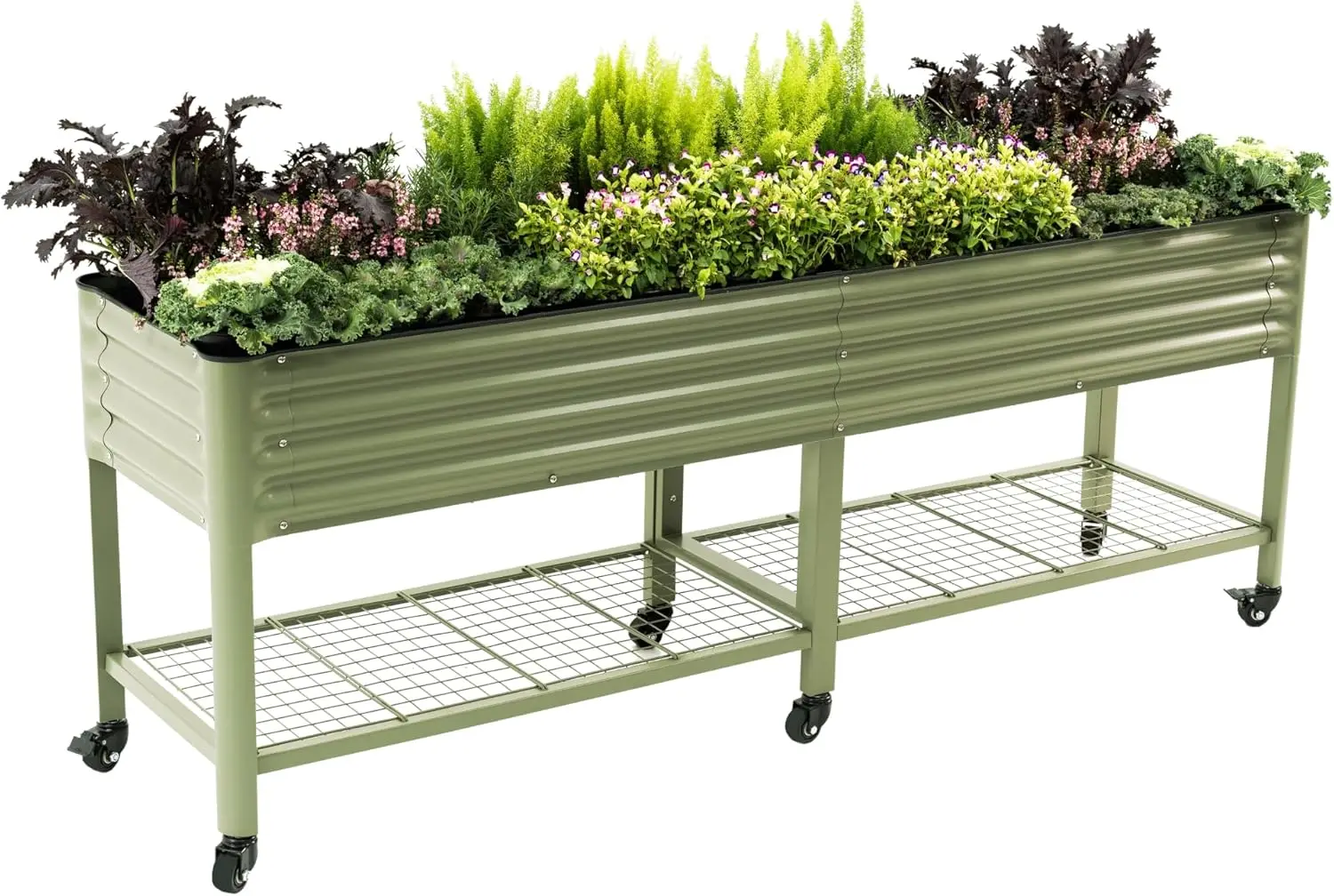 Rolling Elevated Raised Garden Bed-V Series, 2' x 8' Garden Beds with Legs & Storage Rack for Patio & Porch, 1400 Lbs Weight Cap
Rolling Elevated Raised Garden Bed-V Series, 2' x 8' Garden Beds with Legs & Storage Rack for Patio & Porch, 1400 Lbs Weight Cap