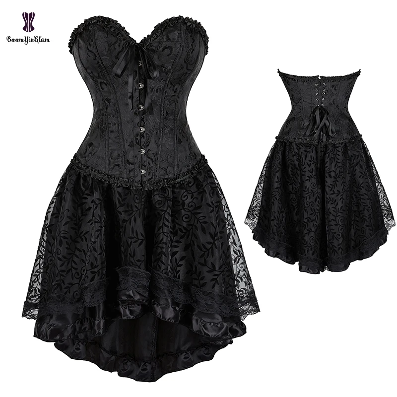 Two Pieces One Set Steampunk Clothing Victorian Corset Dress Black Women Bustier Top With Vintage Skirt Plus Size S -6XL
Two Pieces One Set Steampunk Clothing Victorian Corset Dress Black Women Bustier Top With Vintage Skirt Plus Size S -6XL