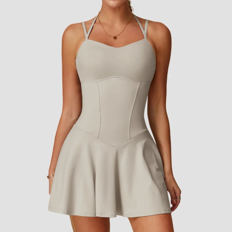 Tennis Skirts Ports Fitness Suspender Backless Breathable Golf Badminton Running Sports Dress Slim Pocket Yoga Suit for Women
Tennis Skirts Ports Fitness Suspender Backless Breathable Golf Badminton Running Sports Dress Slim Pocket Yoga Suit for Women