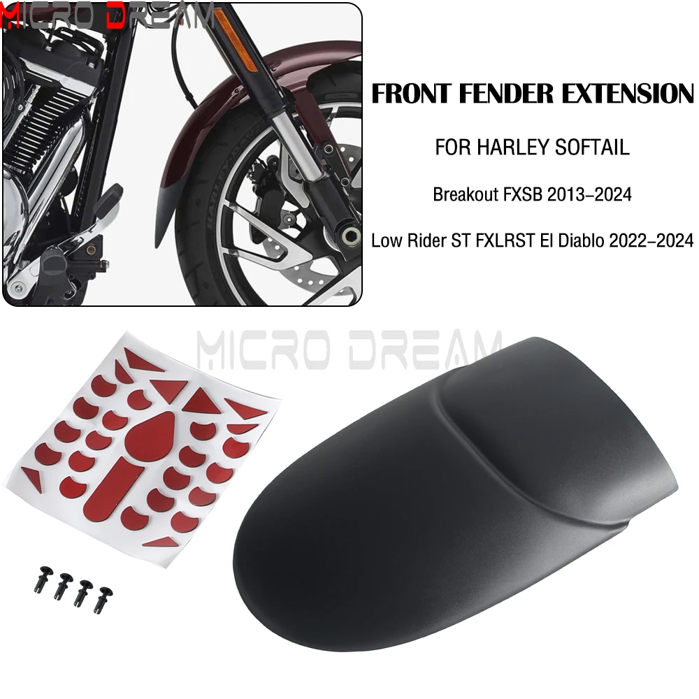 Motorcycle Front Fender Extension Lengthen Mudguard Splash Guard For Harley Softail Low Rider ST FXLRST El Diablo 2022-2024 FXSB
Motorcycle Front Fender Extension Lengthen Mudguard Splash Guard For Harley Softail Low Rider ST FXLRST El Diablo 2022-2024 FXSB