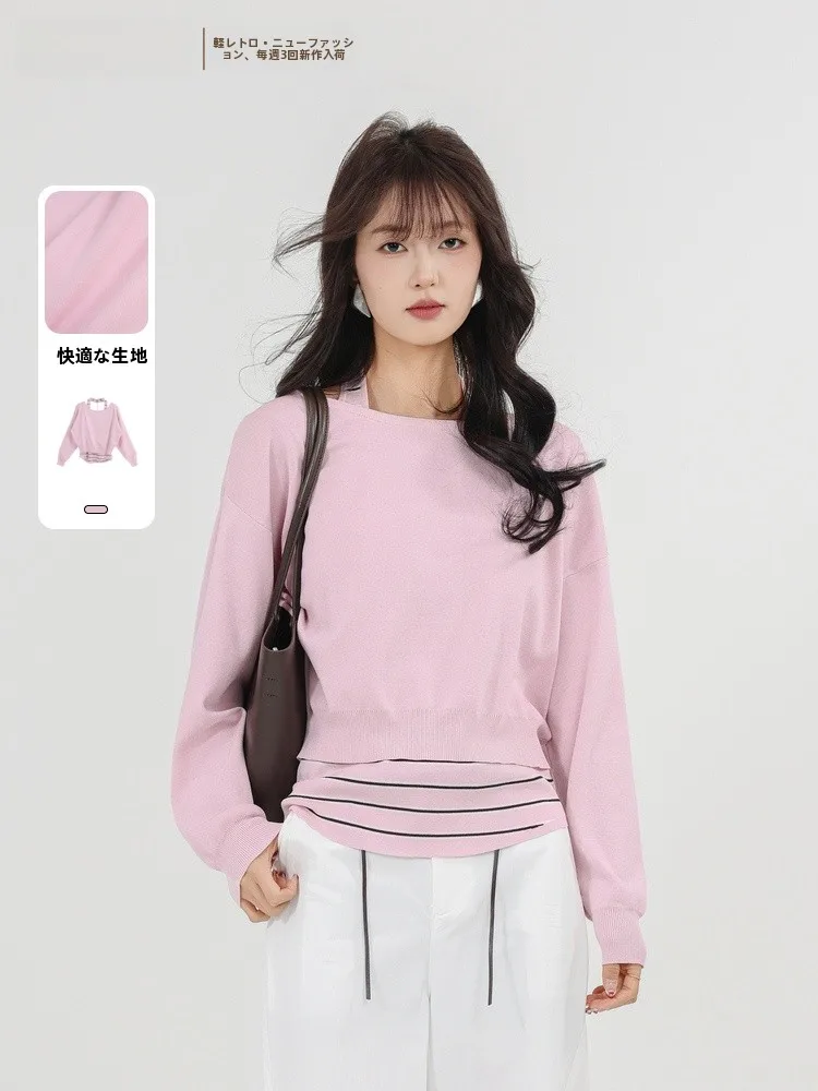 Ele Spring Knitwear Set Ne Hanging Striped Top And Bot Loose Fit Comfortable Polyester Fiber Nylon Fiber round Ne
Ele Spring Knitwear Set Ne Hanging Striped Top And Bot Loose Fit Comfortable Polyester Fiber Nylon Fiber round Ne
