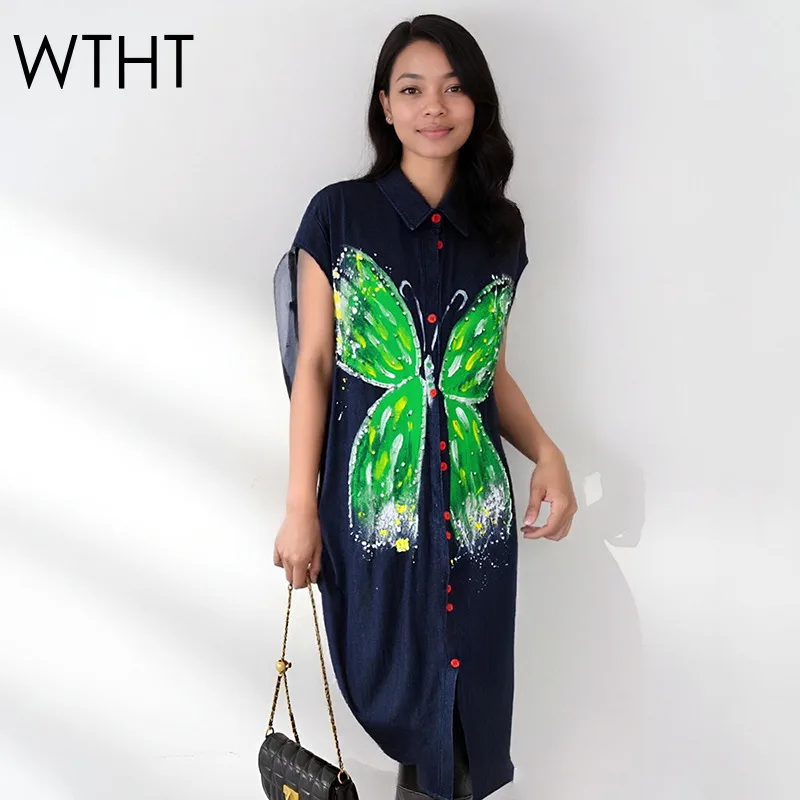 WTHT 2026, весеннее модное женское джинсовое платье с принтом бабочки и бисером, модные женские платья без рукавов с лацканами 1LS2818
WTHT 2026, весеннее модное женское джинсовое платье с принтом бабочки и бисером, модные женские платья без рукавов с лацканами 1LS2818