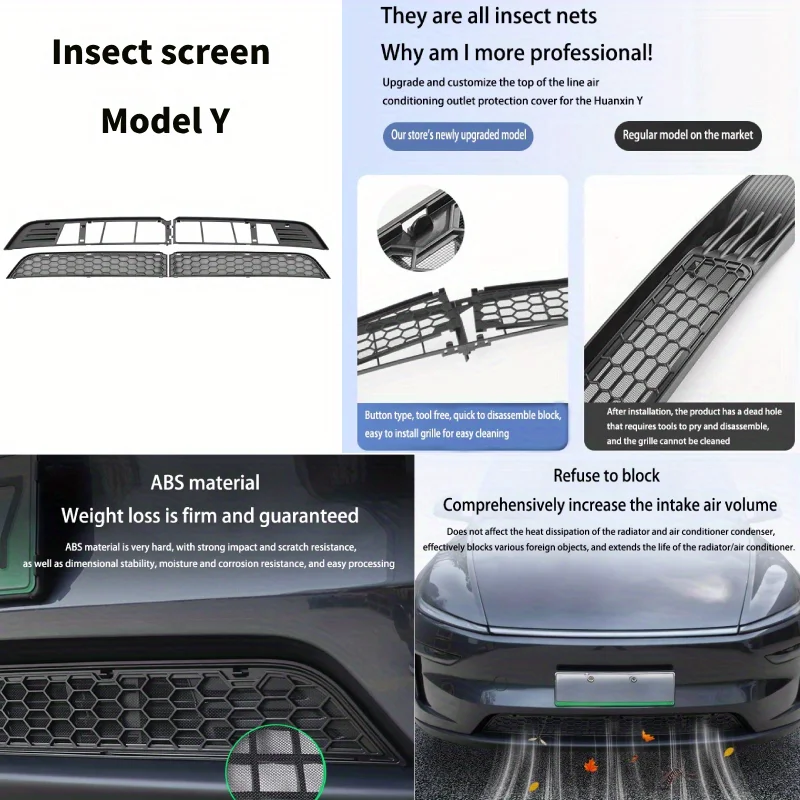 Model Y2025 new insect screen, detachable insect screen with water blocking strip inlet and outlet cover
Model Y2025 new insect screen, detachable insect screen with water blocking strip inlet and outlet cover