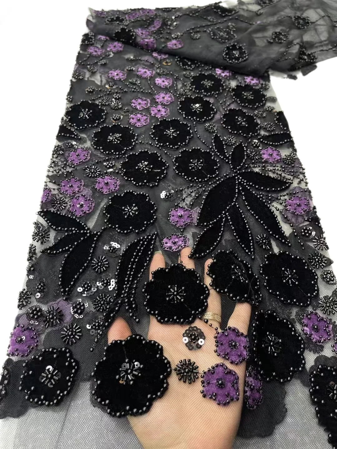 African Beaded Lace Fabrics 2025 High-Quality Bicolor Velvet Mesh Embroidered French Sequins For Women's Evening Party Dresses
African Beaded Lace Fabrics 2025 High-Quality Bicolor Velvet Mesh Embroidered French Sequins For Women's Evening Party Dresses
