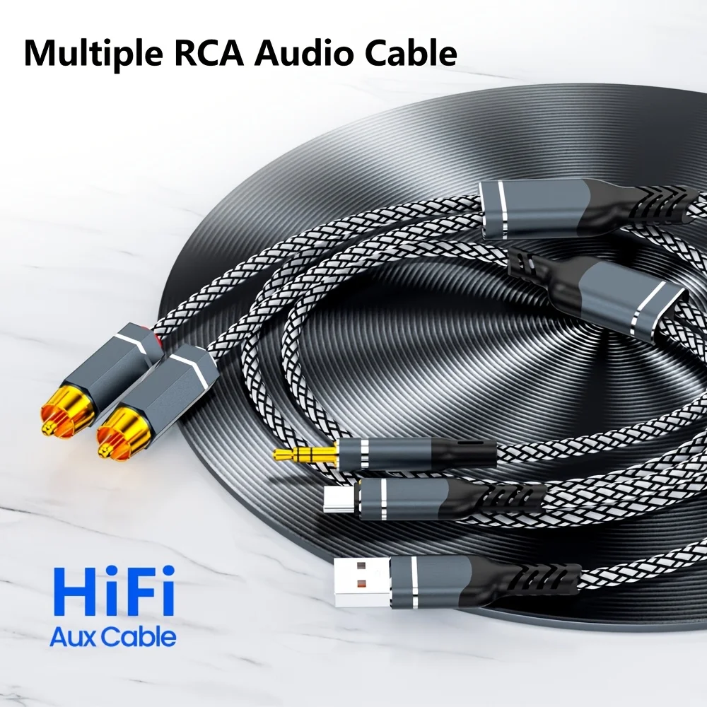 Аудиокабель 3,5 мм — RCA, адаптер USB Type-C — двойной разъем RCA, совместимый с системой домашнего кинотеатра, DVD-плеерми и другими устройствами
Аудиокабель 3,5 мм — RCA, адаптер USB Type-C — двойной разъем RCA, совместимый с системой домашнего кинотеатра, DVD-плеерми и другими устройствами