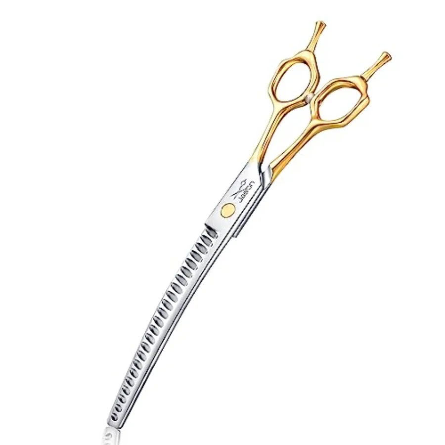 8.0 Inch Curved Chunker Scissors for Dog Grooming 23 Teeth Professional Downward Chunker Shears with Symmetric Handle Sharp Com
8.0 Inch Curved Chunker Scissors for Dog Grooming 23 Teeth Professional Downward Chunker Shears with Symmetric Handle Sharp Com