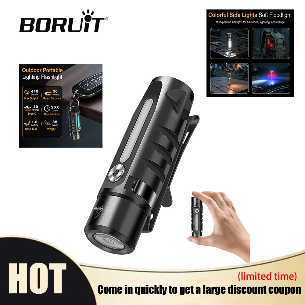 BORUiT RJ28 Mini EDC Flashlight Type-C Rechargeable Keychain Torch with Multi Light Source for Camping Work Outdoor Emergency
BORUiT RJ28 Mini EDC Flashlight Type-C Rechargeable Keychain Torch with Multi Light Source for Camping Work Outdoor Emergency