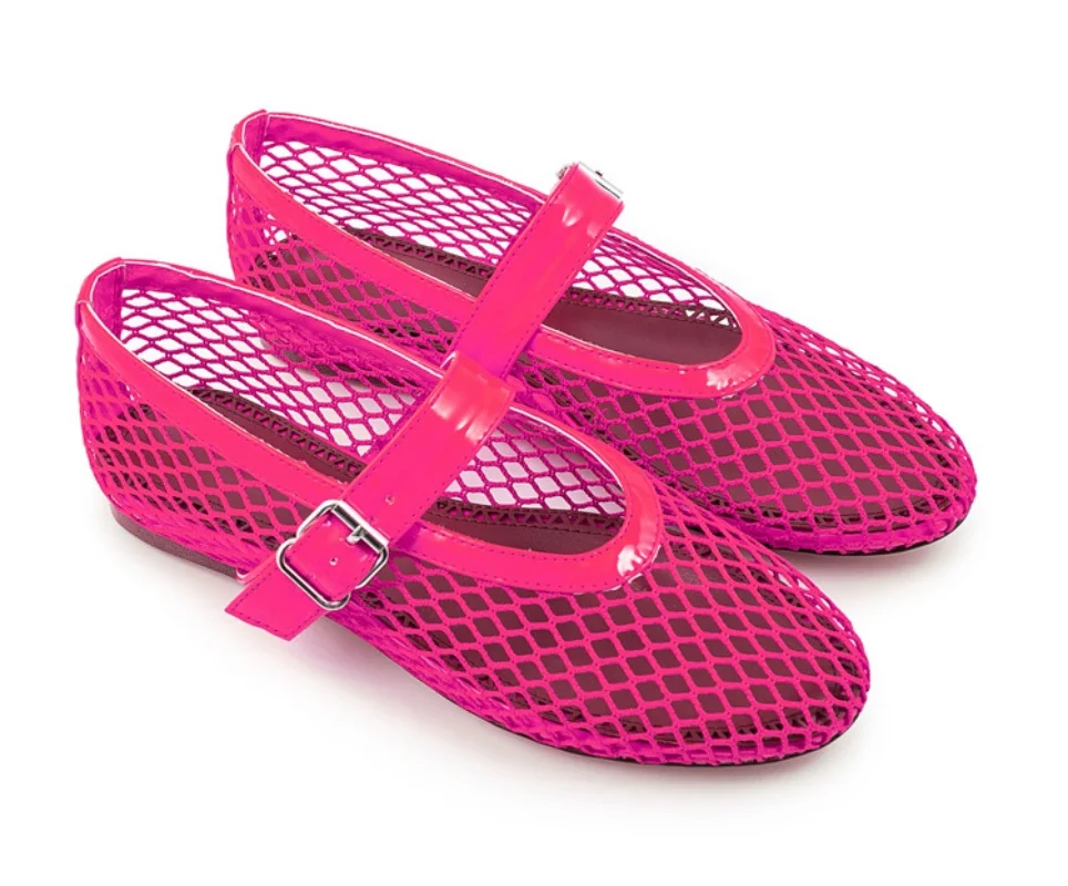 Spring/Summer New Round Head Mesh Flat Bottom One line Buckle Ballet Shoes Large Breathable Casual Fishing Net Shoes
Spring/Summer New Round Head Mesh Flat Bottom One line Buckle Ballet Shoes Large Breathable Casual Fishing Net Shoes