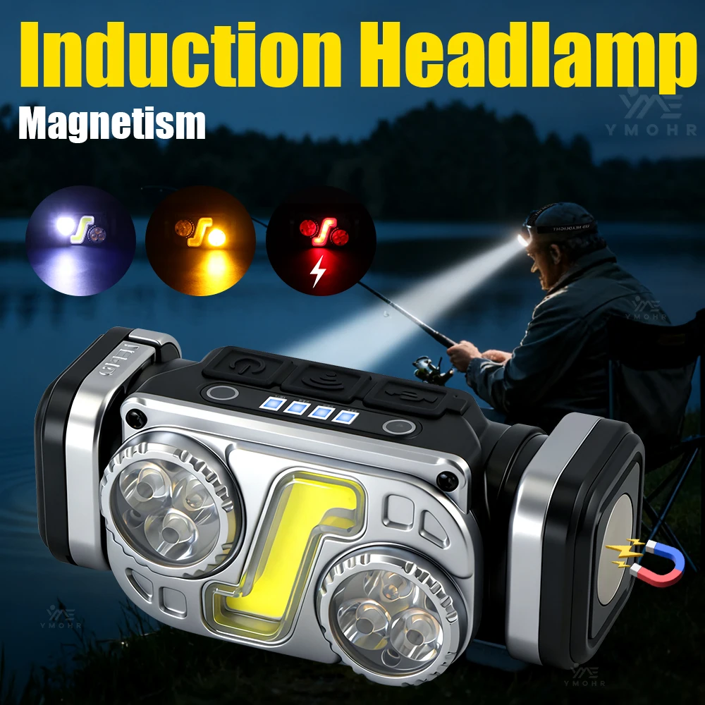 Induction Headlamp Portable Rechargeable Headlight Waterproof LED COB Headlamp Magnetism Work Light With 18650 Battery Fishing
Induction Headlamp Portable Rechargeable Headlight Waterproof LED COB Headlamp Magnetism Work Light With 18650 Battery Fishing