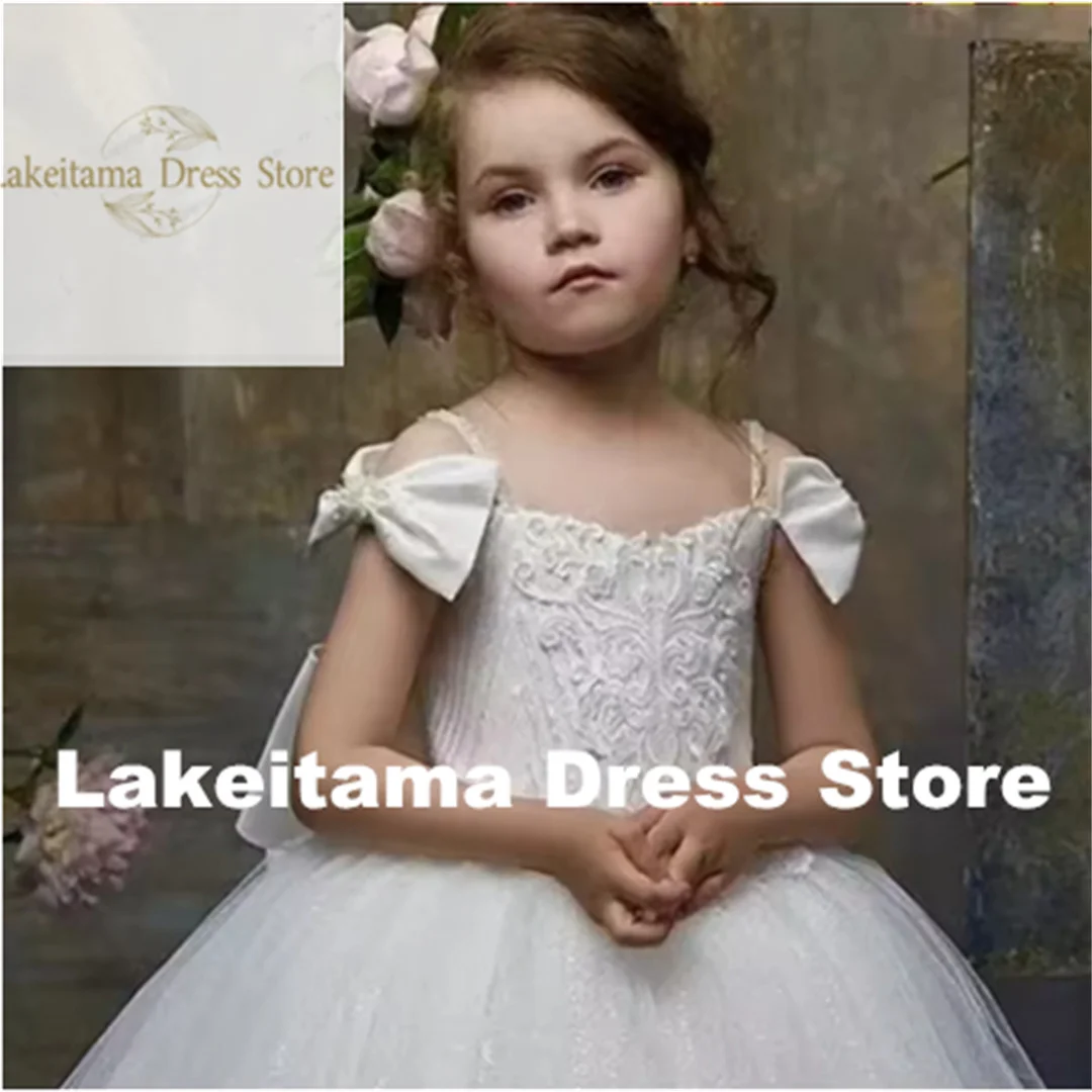 Customization Flower Girl Dress White Fluffy And Shiny Lace Applique Bow Tie Belt Wedding Elegant Flower Children Communion Birt
Customization Flower Girl Dress White Fluffy And Shiny Lace Applique Bow Tie Belt Wedding Elegant Flower Children Communion Birt