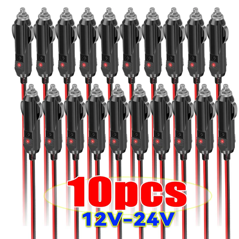Car Cigarette Lighter Plug with LED 12V-24V Indicator Heavy Duty 16AWG Copper Cable Adapter for Car Truck RV Boat Accessories
Car Cigarette Lighter Plug with LED 12V-24V Indicator Heavy Duty 16AWG Copper Cable Adapter for Car Truck RV Boat Accessories