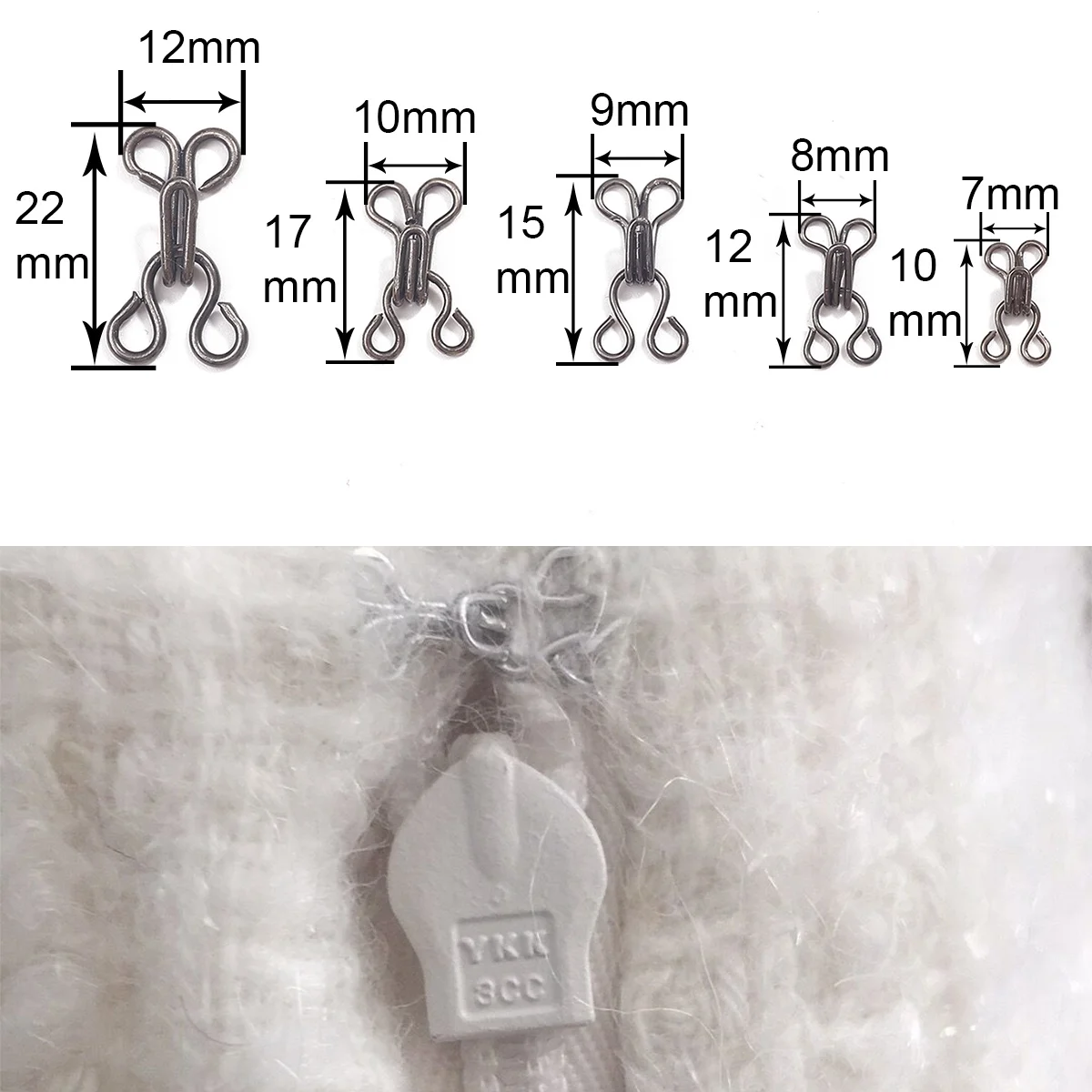 7-12mm 24pcs Cloth Hook and Eye Fastener Metal Buckle Button for Bra/Dress/Corset/Collar/Bag/Shirt Garment Sewing Accessories
7-12mm 24pcs Cloth Hook and Eye Fastener Metal Buckle Button for Bra/Dress/Corset/Collar/Bag/Shirt Garment Sewing Accessories