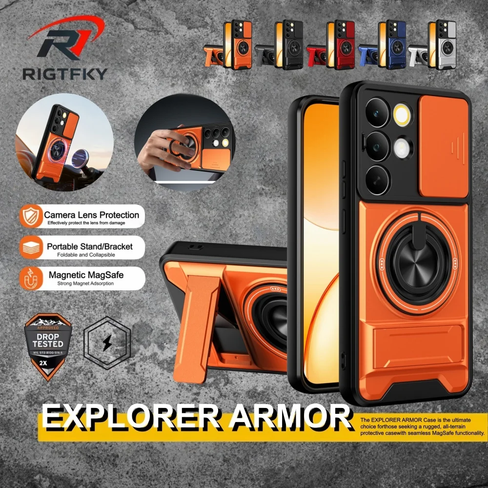 Magnetic Kickstand Shockproof Armor Phone Case For VIVO V29 Pro V70 FE V50 V50E V60 Lite 5G Stand Slide Camera Protection Cover
Magnetic Kickstand Shockproof Armor Phone Case For VIVO V29 Pro V70 FE V50 V50E V60 Lite 5G Stand Slide Camera Protection Cover