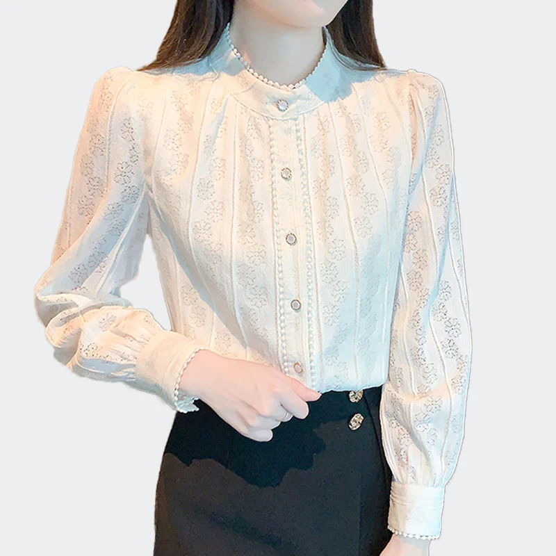 Apricot Lace Blouse Shirt Spring Autumn Long Puff Sleeve Stand Collar Sexy Blouse Women Chic Vintage Basic Tops Femme Blusas
Apricot Lace Blouse Shirt Spring Autumn Long Puff Sleeve Stand Collar Sexy Blouse Women Chic Vintage Basic Tops Femme Blusas