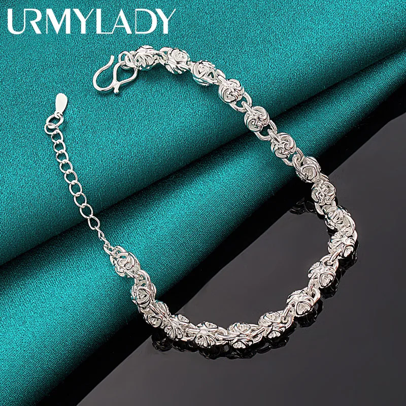 URMYLADY 925 Sterling Silver Exquisite Chain Bracelet For Women Men Wedding Party Fashion Charm Jewelry
URMYLADY 925 Sterling Silver Exquisite Chain Bracelet For Women Men Wedding Party Fashion Charm Jewelry