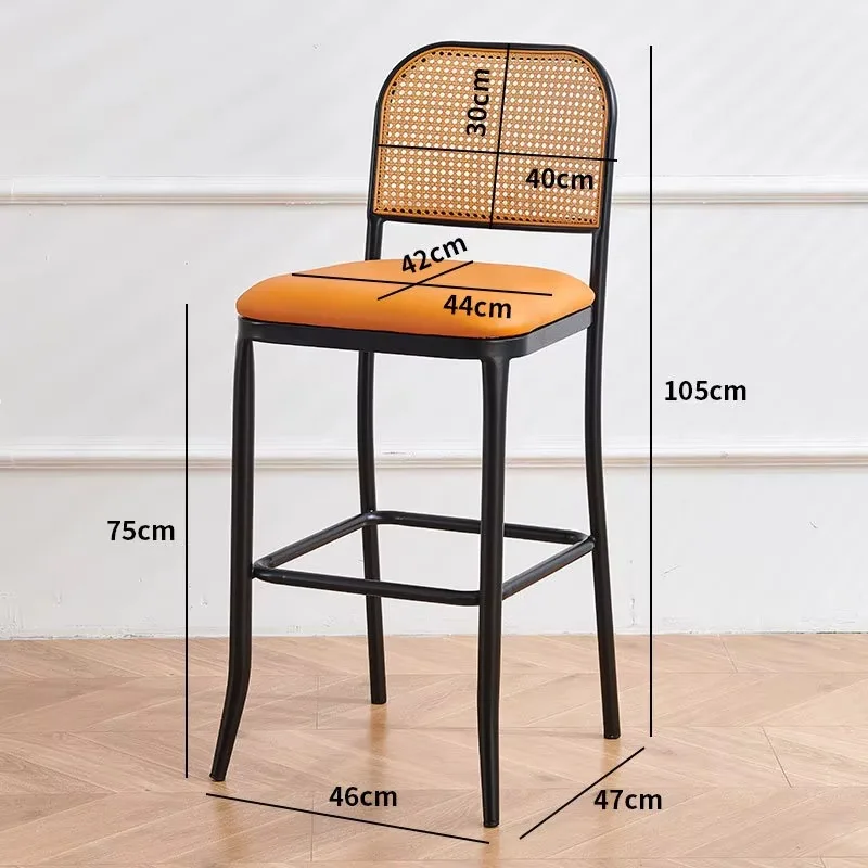 Counter Height Upholstered Modern Luxury Rattan Back Barstools with Steady Metal Legs Customized Color & Design for Home Bar
Counter Height Upholstered Modern Luxury Rattan Back Barstools with Steady Metal Legs Customized Color & Design for Home Bar