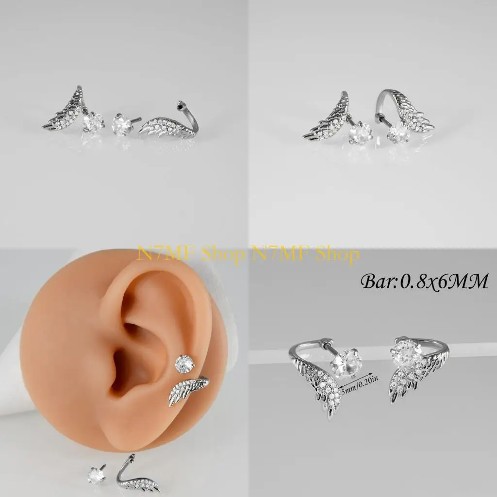 N7MF Stylish Angel Wing Studs Earrings Daily Wear Earrings Stainless Steel Texture for Versatile Outfit Combinations
N7MF Stylish Angel Wing Studs Earrings Daily Wear Earrings Stainless Steel Texture for Versatile Outfit Combinations