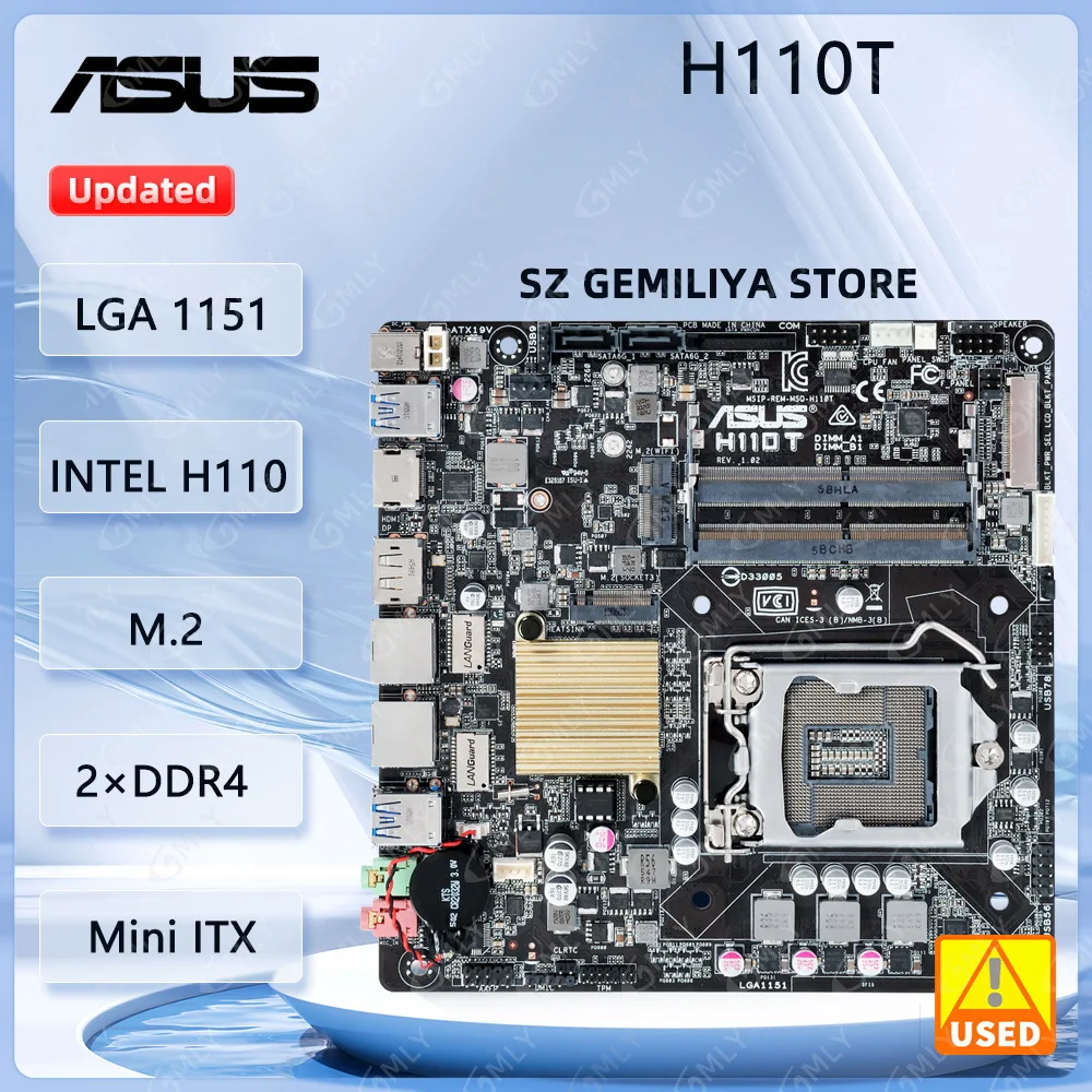 Материнская плата Asus H110T Mini ITX LGA 1151 DDR4 32 ГБ M.2 с поддержкой процессора Core i3-6300 Core i5-6400 Core i5-7400 Core i7-7700
Материнская плата Asus H110T Mini ITX LGA 1151 DDR4 32 ГБ M.2 с поддержкой процессора Core i3-6300 Core i5-6400 Core i5-7400 Core i7-7700